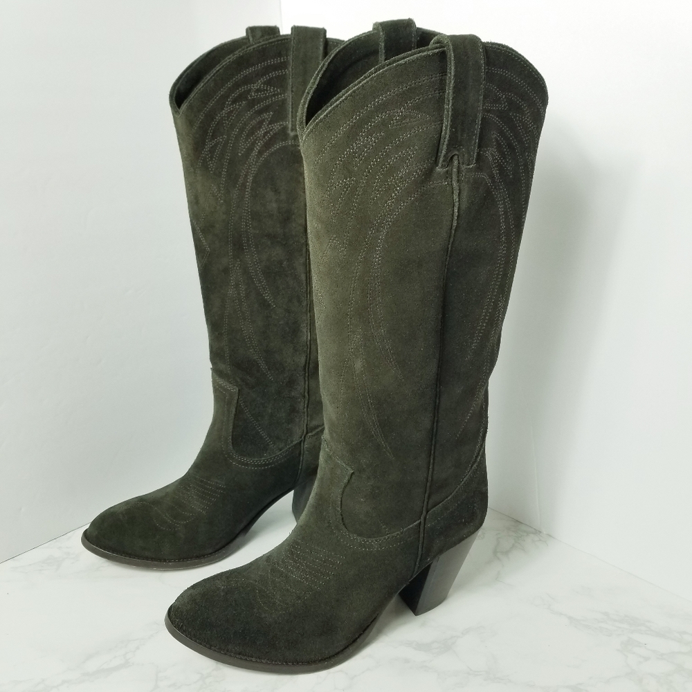 Frye ilana pull on green cowboy boots